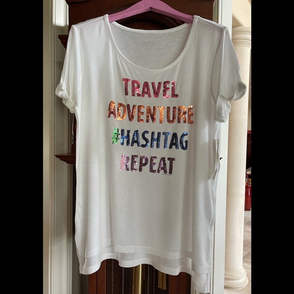 Soho Fun Tee with Sequins. NWT